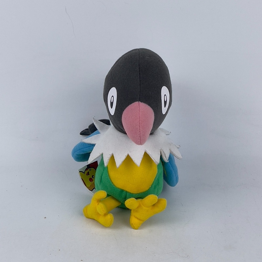 Jakks Pacific 2007 Pokemon Chatot‎ Colorful Bird Parrot Plush 6" Stuffed Toy